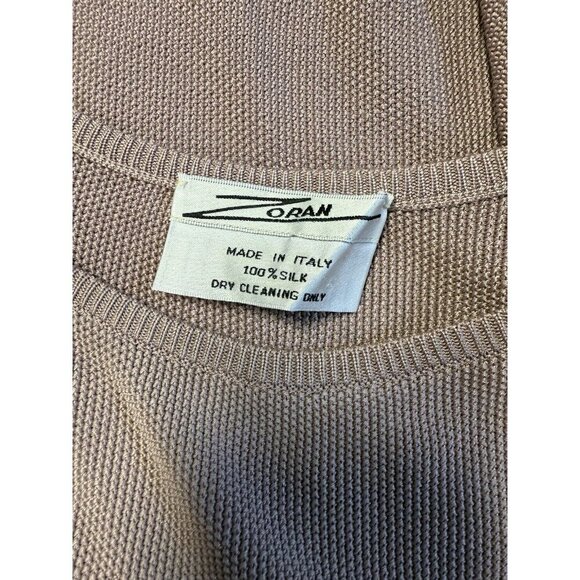 Zoran vintage 100% silk knit top and cardigan set sz XL - Picture 2 of 12